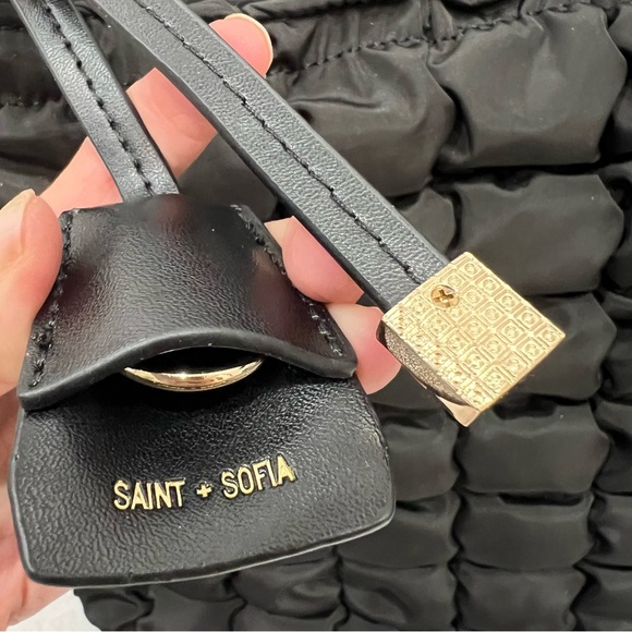 Saint + Sofia Black Quilted Bag with Pouch Set - Picture 4 of 16